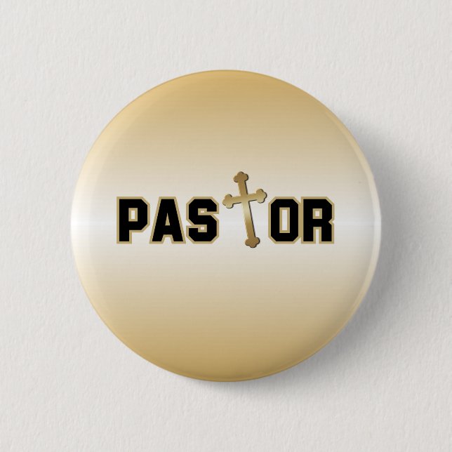 Pastor 6 Cm Round Badge (Front)