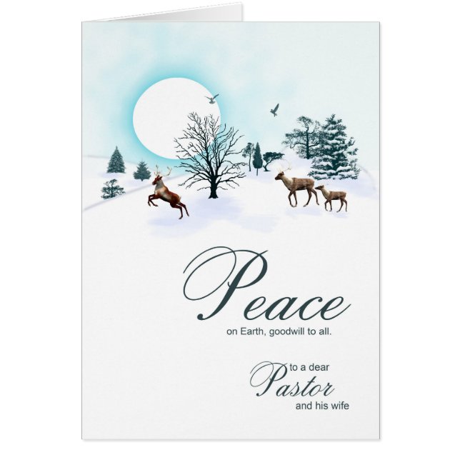 Pastor and his wife, Christmas with reindeer (Front)