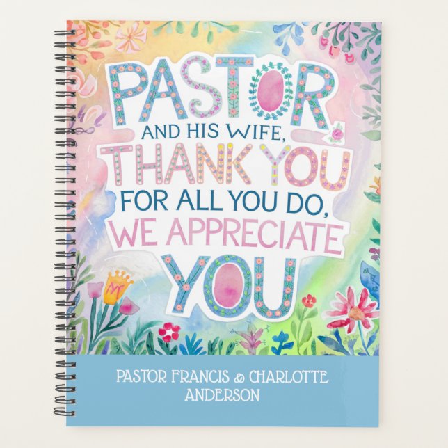 ✝️Pastor and Pastor's Wife Appreciation Gift Names Planner (Front)