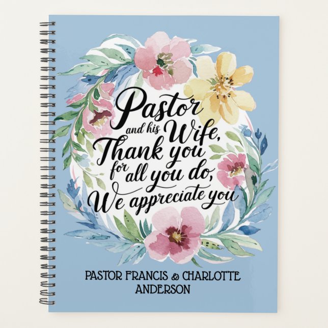 ✝️Pastor and Pastor's Wife Appreciation Gift Names Planner (Front)