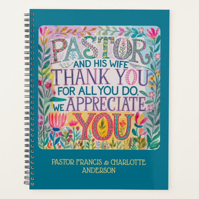 ✝️Pastor and Pastor's Wife Appreciation Gift Names Planner (Front)