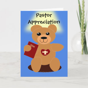 Pastor Appreciation Bible Bear Card