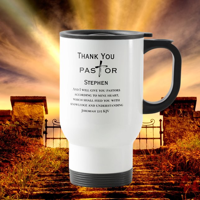 Pastor Appreciation Cross Personalised  Travel Mug (Creator Uploaded)