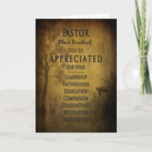 Pastor Appreciation Day - Earthy - Name Insert Car Card