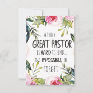 Pastor appreciation Gift Pastor Thank you quote Card
