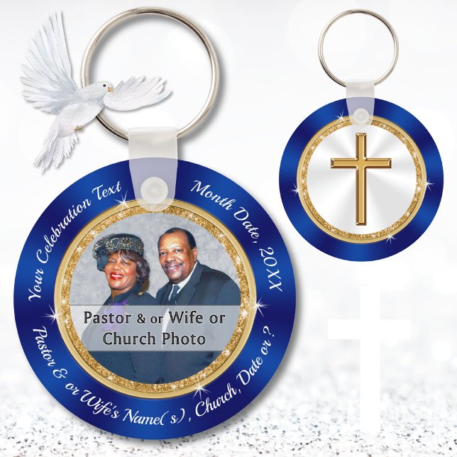 Pastor Appreciation or Church Anniversary Favors Key Ring (Church Anniversary Party Favors. Pastor Anniversary Party Ideas. Pastor and Wife Anniversary. Photo.)