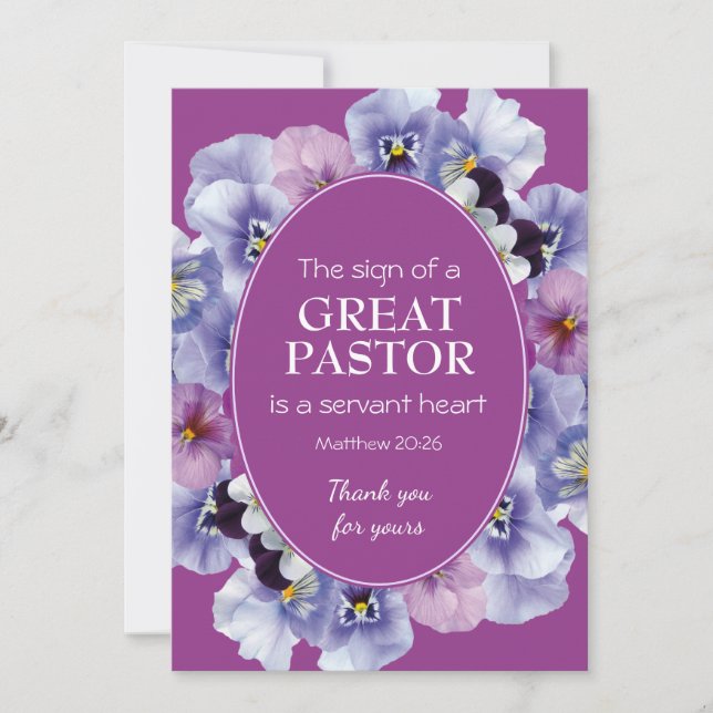 PASTOR APPRECIATION | SERVANT | Floral | Thank You (Front)