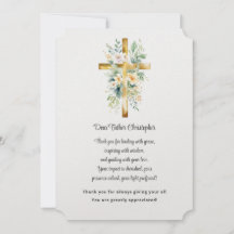 Pastor Appreciation Thank You Card - Floral