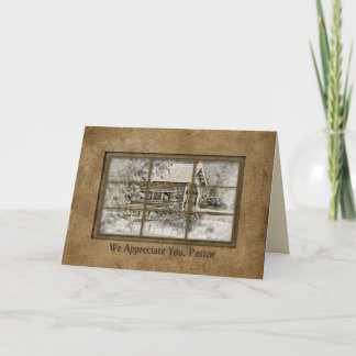 Pastor Appreciation - Window View -Covered Bridge Thank You Card