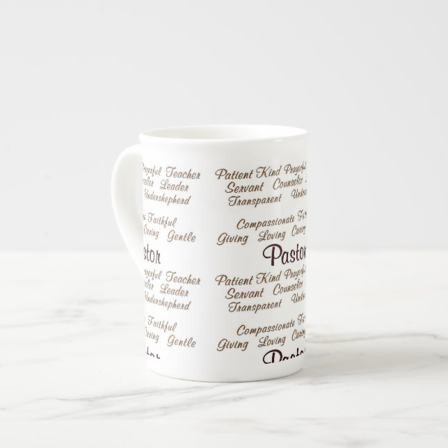 Pastor Attributes Bone China Mug (Front Left)