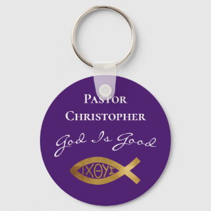 Pastor Christian Church God Is Good Ministry Key Ring