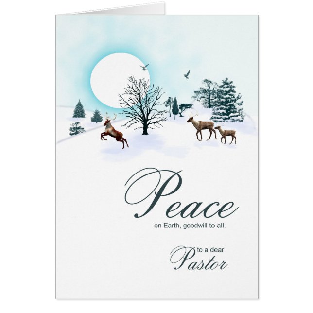 Pastor, Christmas scene with reindeer (Front)