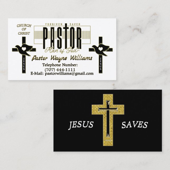 Pastor/Church Personalised Business Card (Front/Back)