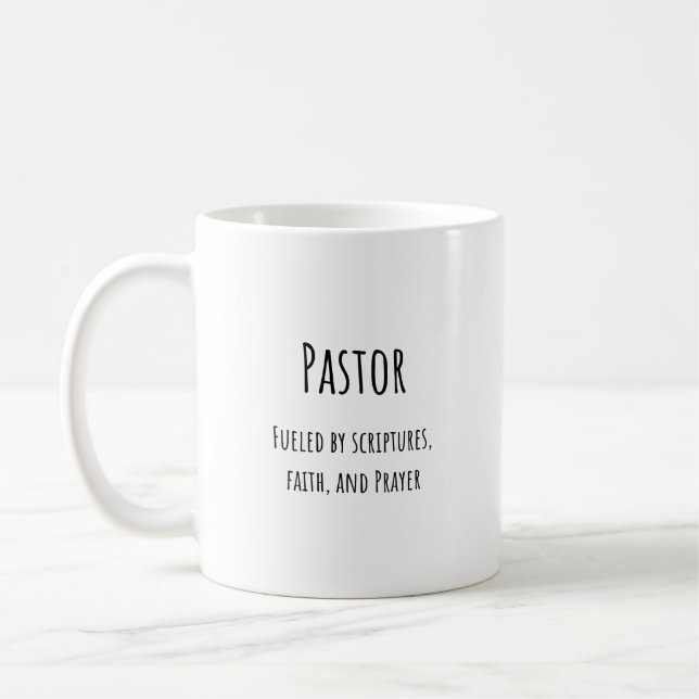 Pastor coffee mug, faith and prayer coffee mug (Left)