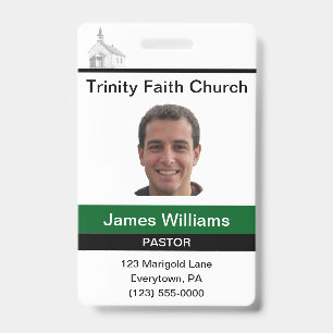 Pastor Custom Badge ID Badge