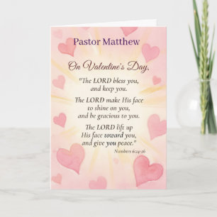 Pastor Custom Name Valentines Day Blessing Holiday Card