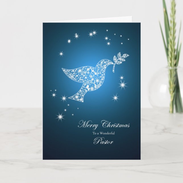 Pastor, Dove of peace Christmas card (Front)