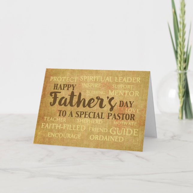 Pastor Fathers Day Qualities of Father Thank You Card (Front)