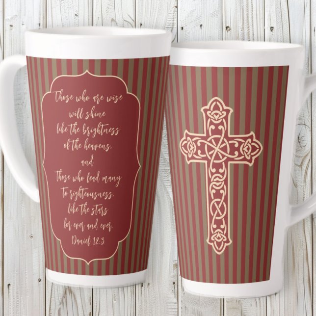 Pastor Gift Those Who Lead Many Scripture Cross Latte Mug (Creator Uploaded)