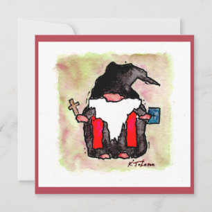 "Pastor Gnome" Greeting Card
