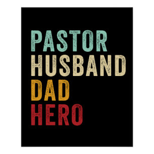 Pastor Husband Dad Hero – Christian Father’s Day  Poster