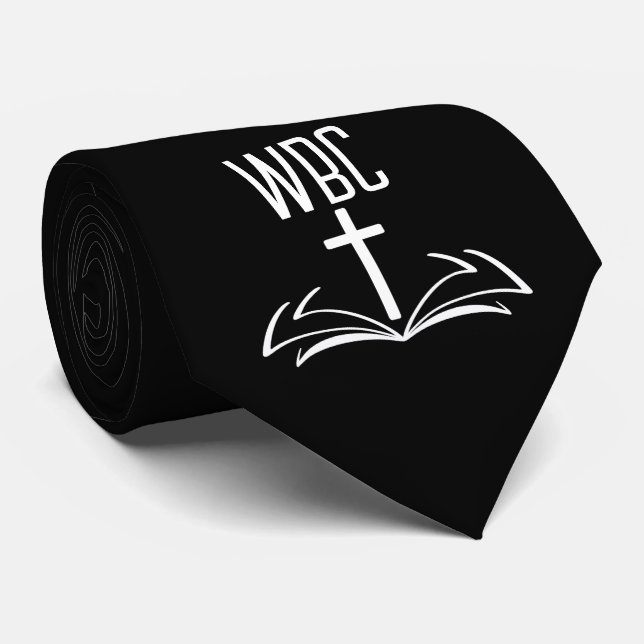  Pastor Initials Church Name Cross Bible Tie (Rolled)