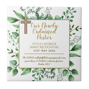 Pastor Installation Newly Ordained Gift Customised Tile