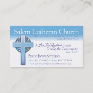 Pastor Jake Salem Lutheran Church Business Card