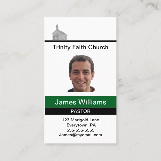 Pastor Matching Custom Business Card (Front)