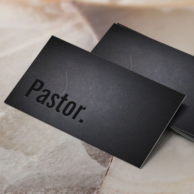 Pastor Minister Elegant Dark Minimal Business Card (Creator Uploaded)