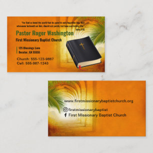 Pastor or Deacon Bible Church Business Card