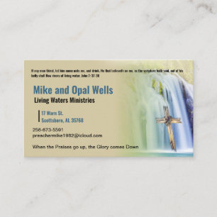 Pastor or Deacon Cross waterfall Church Business C Card