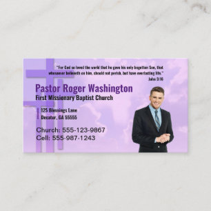 Pastor or Deacon Photo Church Business Card