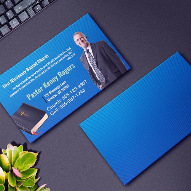 Pastor or Deacon Photo Church Business Card (Creator Uploaded)