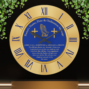 Pastor or Priest Ordination Gifts, Personalised Large Clock