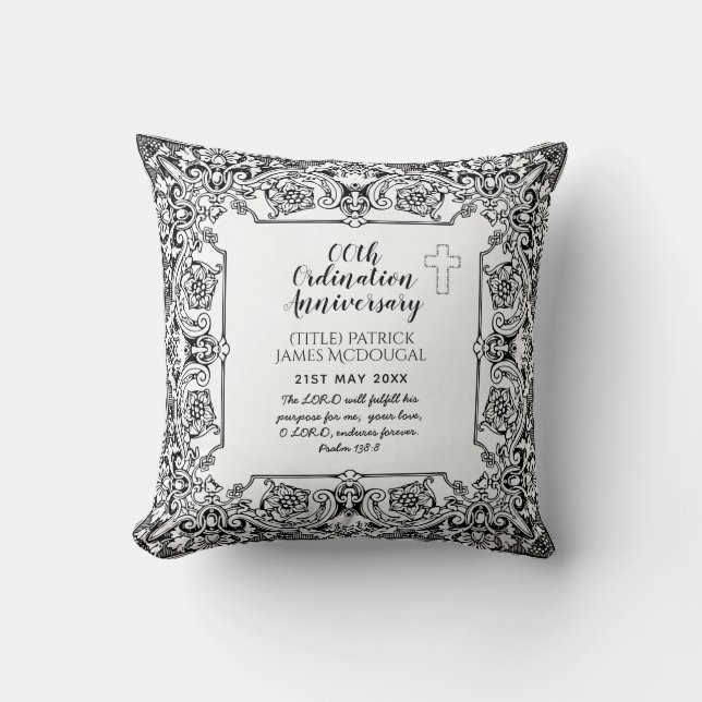 Pastor Ordination Anniversary Gift -ANY- Customise Cushion (Front)