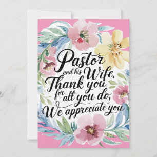 ✝️ Pastor Pastor's Wife Appreciation Anniversary   Thank You Card