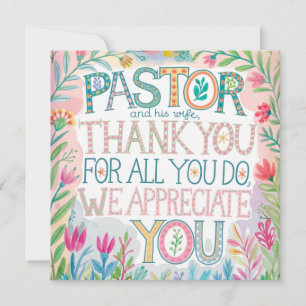 ✝️ Pastor Pastor's Wife Appreciation Anniversary   Thank You Card
