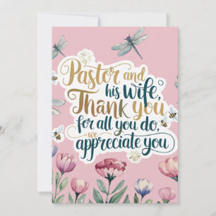 ✝️ Pastor Pastor's Wife Appreciation Anniversary   Thank You Card