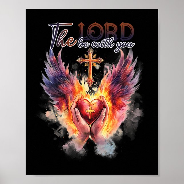 Pastor - Praying Hands Before Sacred Heart  Poster (Front)