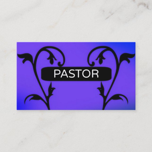 Pastor Purple Sign Business Card (Front)