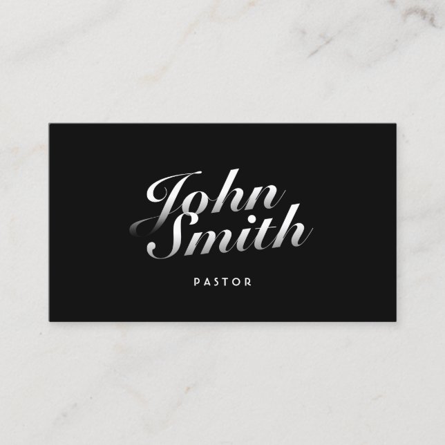 Pastor Stylish Calligraphic Business Card (Front)