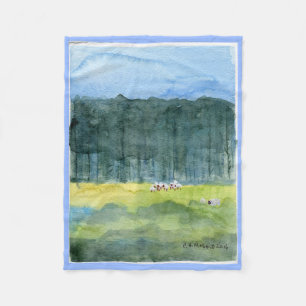 Pastoral Landscape Fleece Throw Blanket