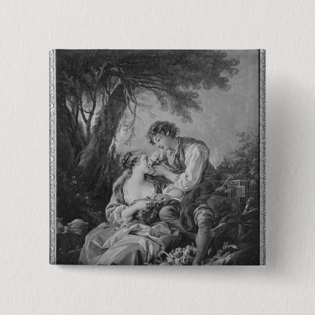 Pastoral scene 15 cm square badge (Front)
