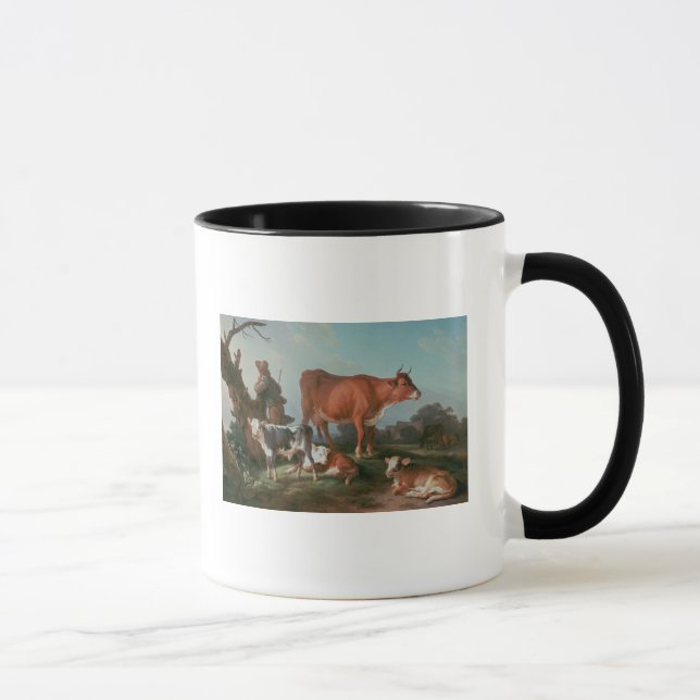 Pastoral scene with a cowherd mug (Right)