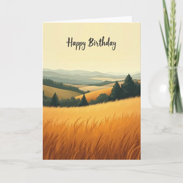Pastoral Serene Birthday Card (Front)