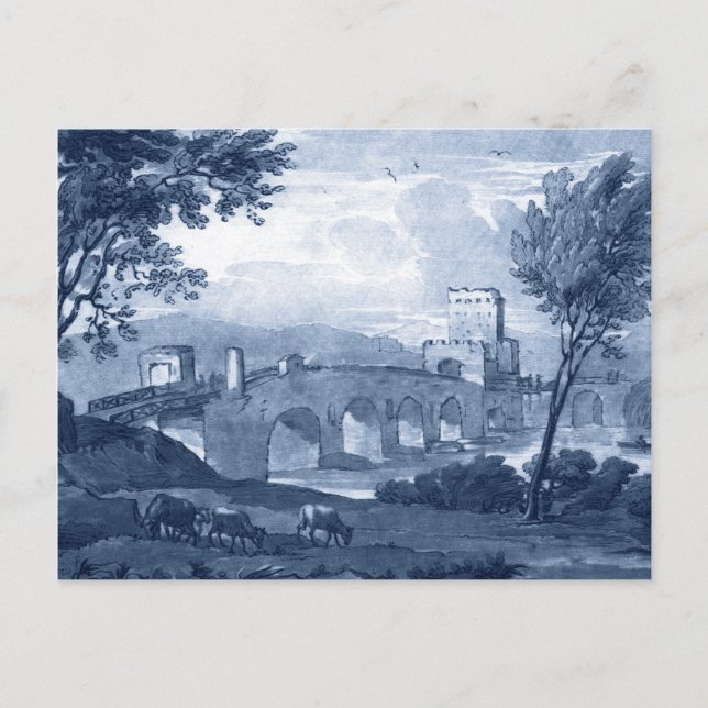 Pastoral Toile - Bridge Postcard (Front)