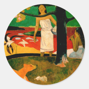 Pastorales Tahitiennes by Paul Gauguin Classic Round Sticker
