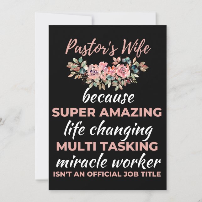 Pastor's Wife Because Super Amazing Life Changing Thank You Card (Front)
