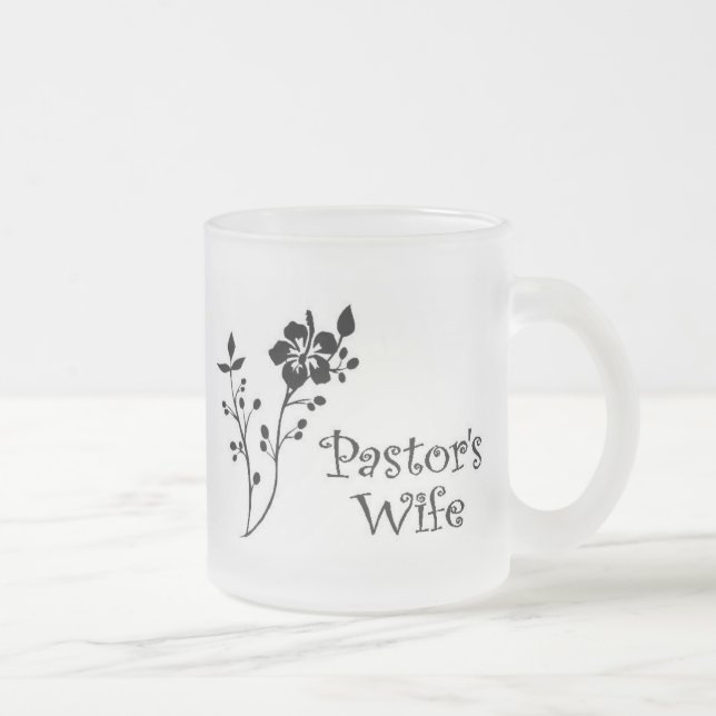 Pastors Wife Elegance Frosted Glass Coffee Mug (Right)